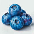 Fresh ripe large blueberries, ecological white background - AI generated image