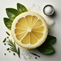 A fresh ripe lemon isolated against white