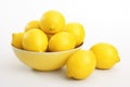 Fresh ripe lemons isolated on white background