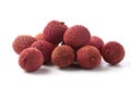 Fresh ripe lychee fruits on white background Royalty Free Stock Photo