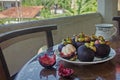 A fresh ripe mangosteen Royalty Free Stock Photo