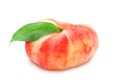 Fresh ripe peach with leaf. Royalty Free Stock Photo