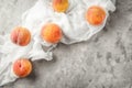 Fresh ripe peaches on table Royalty Free Stock Photo