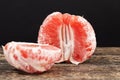 fresh and ripe peeled grapefruit close-up