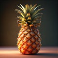 Fresh ripe pineapple freshly cut from pien on the tables - Generate Artificial Intelligence- AI