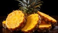 Fresh ripe pineapple sliced round Royalty Free Stock Photo