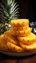 Fresh ripe pineapple sliced round Royalty Free Stock Photo