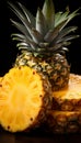 Fresh ripe pineapple sliced round Royalty Free Stock Photo