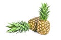 Fresh ripe pineapples on white background Royalty Free Stock Photo