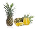 Fresh ripe pineapples on white background Royalty Free Stock Photo
