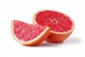 Fresh Pink Grapefruit Cut in Half Isolated on White Background Royalty Free Stock Photo