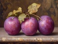 fresh ripe plums closeup Royalty Free Stock Photo