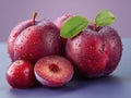 fresh ripe plums closeup Royalty Free Stock Photo