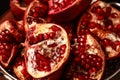 Fresh ripe pomegranates, closeup Royalty Free Stock Photo