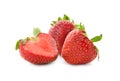 Fresh ripe red strawberries on white background Royalty Free Stock Photo