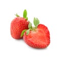 Fresh ripe red strawberries on white background Royalty Free Stock Photo