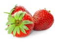 Fresh ripe red strawberries on white background Royalty Free Stock Photo