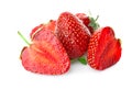 Fresh ripe red strawberries on white background Royalty Free Stock Photo