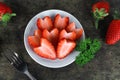 Fresh ripe red strawberry, healthy fruit Royalty Free Stock Photo