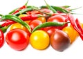 Fresh ripe red, yellow, black cherry tomatoes Royalty Free Stock Photo