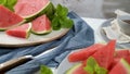 Fresh ripe sliced watermelon