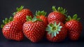 Fresh, Ripe Strawberries Arranged On A Black Background, Highlighting Their Vibrant Red Color Royalty Free Stock Photo