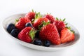 Fresh ripe strawberries and blueberries Royalty Free Stock Photo