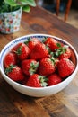 Fresh ripe strawberries in a bowl Royalty Free Stock Photo