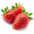 Fresh ripe strawberries isolated white background. Natural fruit food, healthy organic Royalty Free Stock Photo