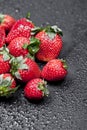 Fresh ripe strawberry with water drops closeup Royalty Free Stock Photo