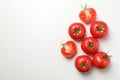 Fresh ripe tomatoes on white background top view Royalty Free Stock Photo