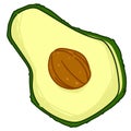 Avocado ripe vegetable piece with seed vector