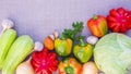 Fresh ripe vegetables appear and disappear, sliding on the linen cloth. Stop motion animation