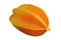 Fresh Ripe Vibrant Yellow Starfruit Isolated on Transparent Backdrop