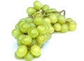Fresh ripe white grapes on white background.