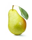 Fresh ripe yellow appetized pear isolated white background Royalty Free Stock Photo