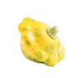 Fresh ripe yellow pattypan squash isolated on white Royalty Free Stock Photo