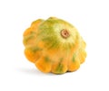 Fresh ripe yellow pattypan squash isolated on white Royalty Free Stock Photo