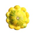 Fresh ripe yellow pattypan squash isolated on white Royalty Free Stock Photo