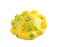Fresh ripe yellow pattypan squash isolated on white Royalty Free Stock Photo