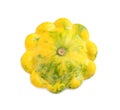 Fresh ripe yellow pattypan squash isolated on white, top view Royalty Free Stock Photo