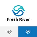 Fresh River Couple Water Nature Balance Monoline Logo