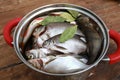 Fresh river fish in bowl