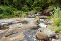 Fresh river water running over rocks as seen at a remote location in the Windward Islands Royalty Free Stock Photo