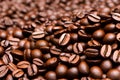 Fresh roasted coffee beans in a pile