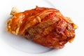 Fresh roasted pork hock(Shank) on a white backgro