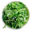 Fresh rocketsalad in white ceramic bowl Royalty Free Stock Photo