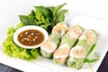 Fresh Roll with shrimp inside Royalty Free Stock Photo