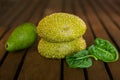 Two green buns with sesame seeds close up Royalty Free Stock Photo