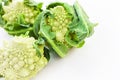 Fresh roman cauliflower, romanesco broccoli cabbage isolated on white background with copy space Royalty Free Stock Photo